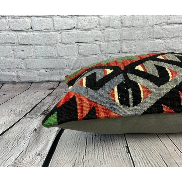 16 x 24 Kilim Pillow Turkish Cushion Aegean Escape Pillow Cushion Cover For Sale - Image 4 of 4