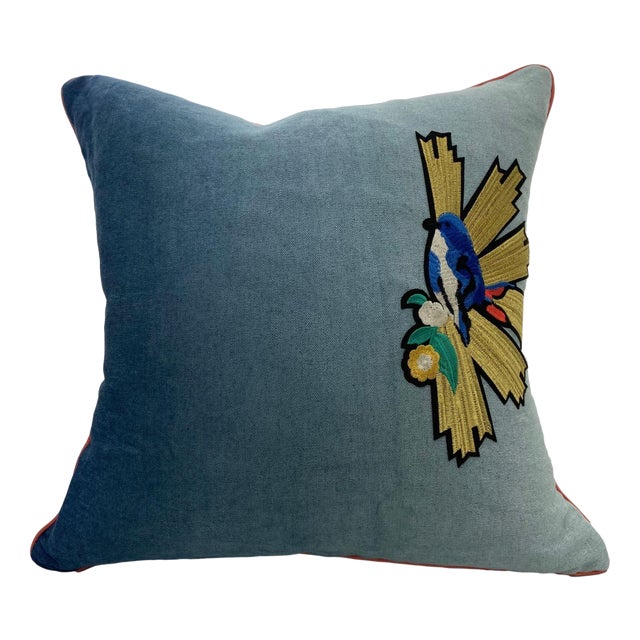 Custom BlueBird Throw Pillow Cover For Sale