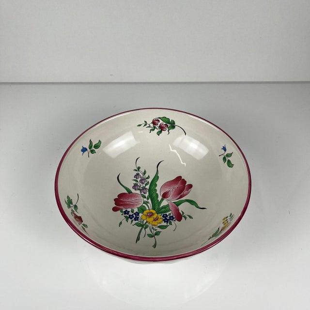 1980s Small Salad Bowl Reverbère Model with Tulip Motif by Kg Lunéville 1980s For Sale - Image 5 of 6