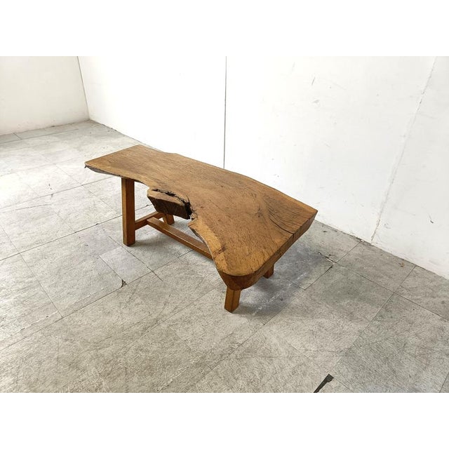 Wood Vintage Brutalist Wooden Coffee Table, 1960s For Sale - Image 7 of 13