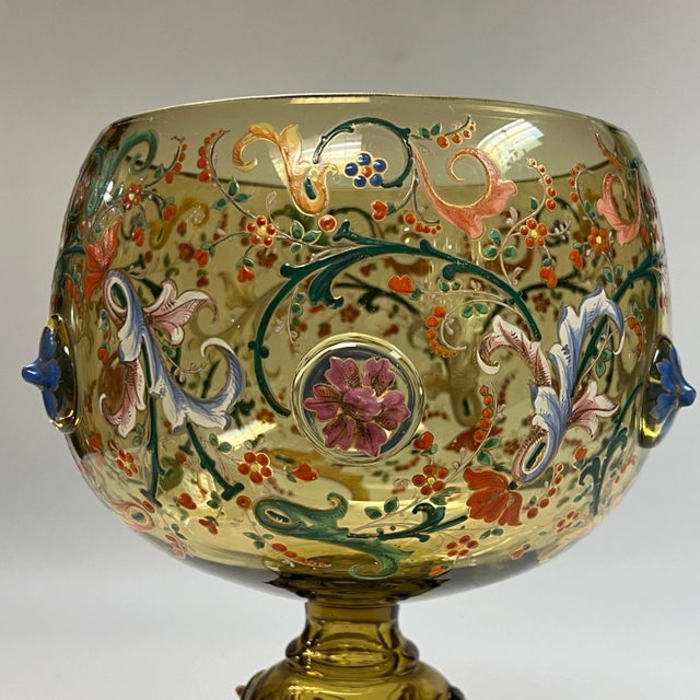 19th Century Moser Glass Punchbowl and Goblets Set - Set of 9 For Sale - Image 9 of 11