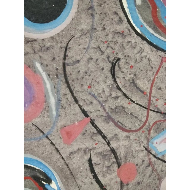 Domingo Millan, Composition, 1986, Mixed Media on Paper For Sale - Image 4 of 5