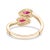 18k Gold Ruby & Real Diamond Bypass Ring Size 5.5 For Sale - Image 4 of 12