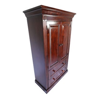 Beautiful Cherry Hardwood Armoire Dresser Entertainment Center With Drawers For Sale