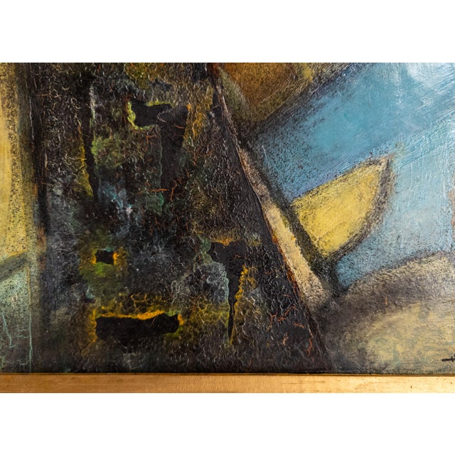 1960's Mid-Century Modern Geometric Abstract Painting by Pierre Havret, 1965 For Sale - Image 10 of 15
