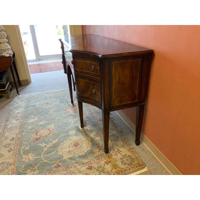 Hepplewhite Late 20th Century Empire Craftsman Hepplewhite Style Inlaid Mahogany Sideboard For Sale - Image 3 of 15
