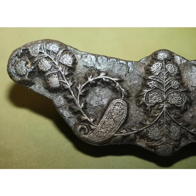 Gray Antique Hand Carved Butterfly Boarder Printing Block for Wallpaper For Sale - Image 8 of 13