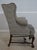 Queen Anne Pair of Baker Upholstered Wing Back Chairs For Sale - Image 3 of 12