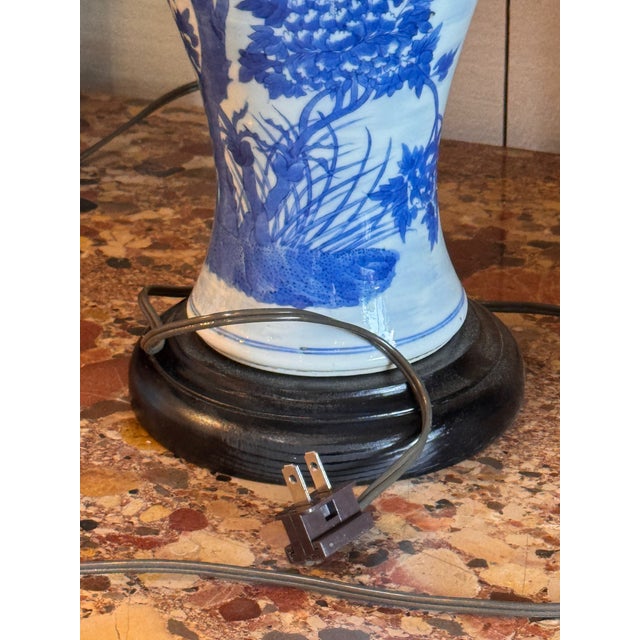 Mid 20th Century Chinese Blue and White Porcelain Lamps - a Pair For Sale - Image 14 of 14