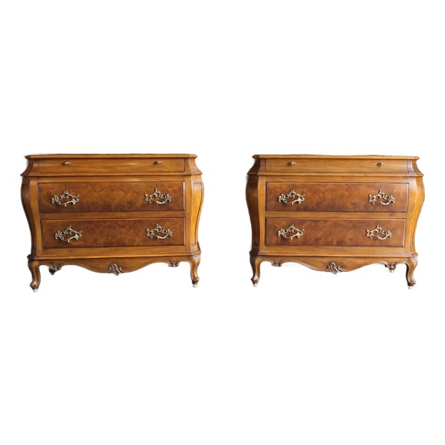 Late 20th Century Pair of French Provincial Nightstands ~ Bedside Chests ~ Chest of Drawers ~ by Karges For Sale