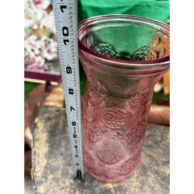 Mid-Century Modern 1970s Pink Depression Glass Large Vase For Sale - Image 3 of 6