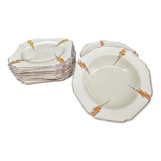 Art Deco Plates by Hugh Longport for Konny Kraft, 1920s, Set of 12 For Sale