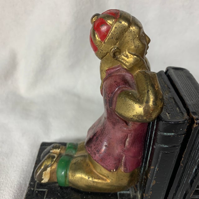 Armor Bronze Vintage Armor Bronze Art Deco Bookends C. 1930s For Sale - Image 4 of 7