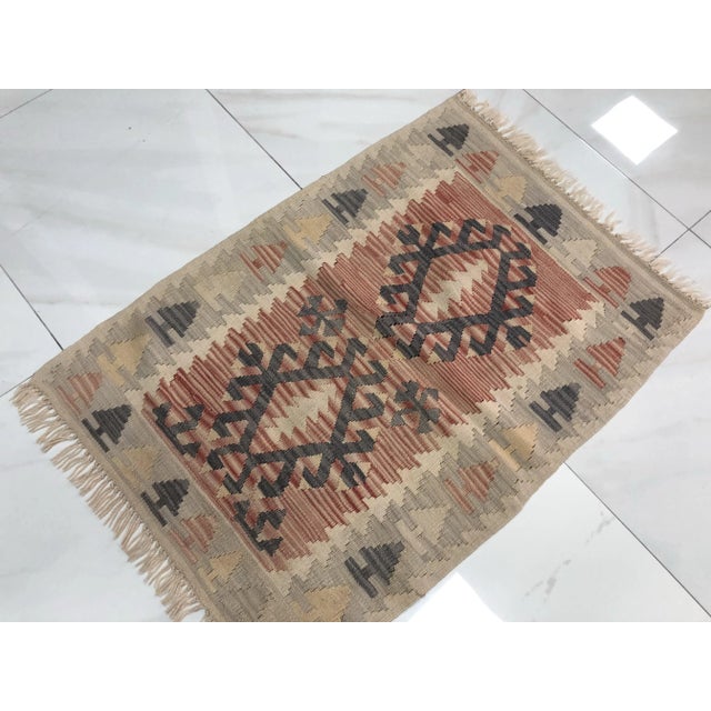 1960s Turkish Handmade Tribal Floor Kilim For Sale - Image 6 of 11