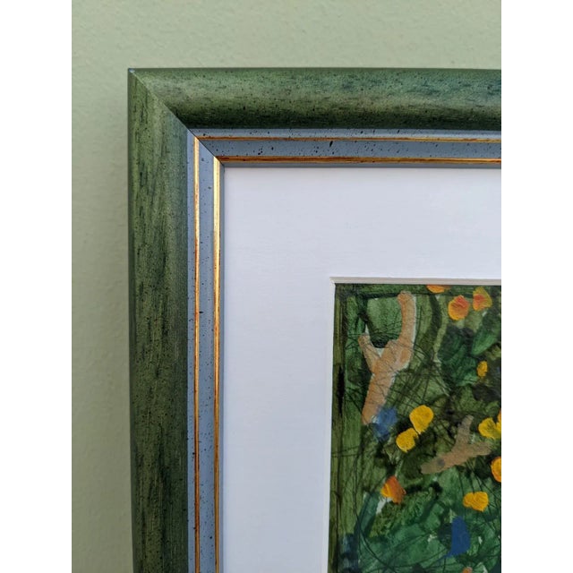 1950s Mid-Century Modern "Off to School" Vintage Framed Oil Painting For Sale - Image 5 of 7