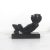 Vintage Carved Obsidian Chac Mool Reclining Mayan Figure Black Glass With Gold Green Sheen For Sale - Image 6 of 9