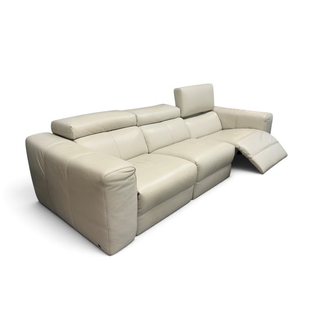 2010s Natuzzi Italia Balance 3-Seat Leather Reclining Sofa For Sale - Image 5 of 10