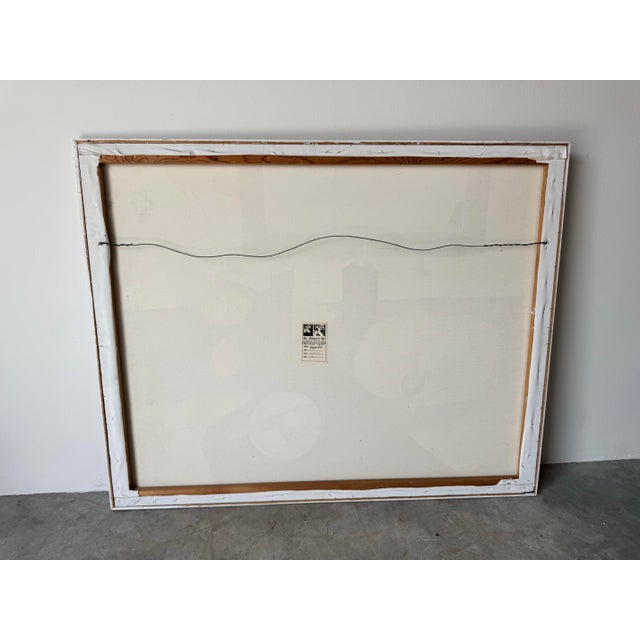 Large - 1993 Vintage Still Life “Stripe Cloth” Oil Painting by S. Lewis/ Sold For Sale - Image 11 of 11