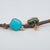 14Ct Sleeping Beauty Turquoise Stud Earrings With Natural Diamonds: 14k Gold, Pair For Sale - Image 4 of 6