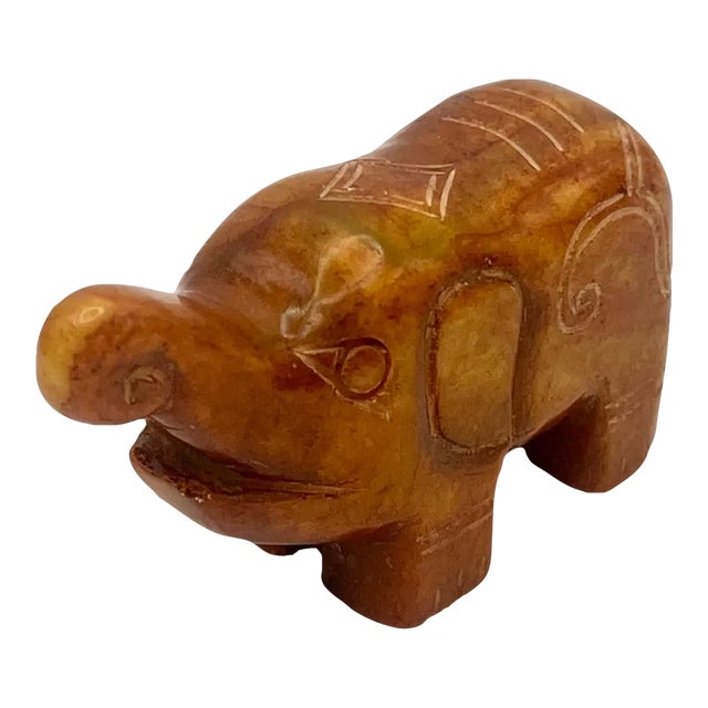 1960s Hand-Carved Chinese Jade Elephant For Sale