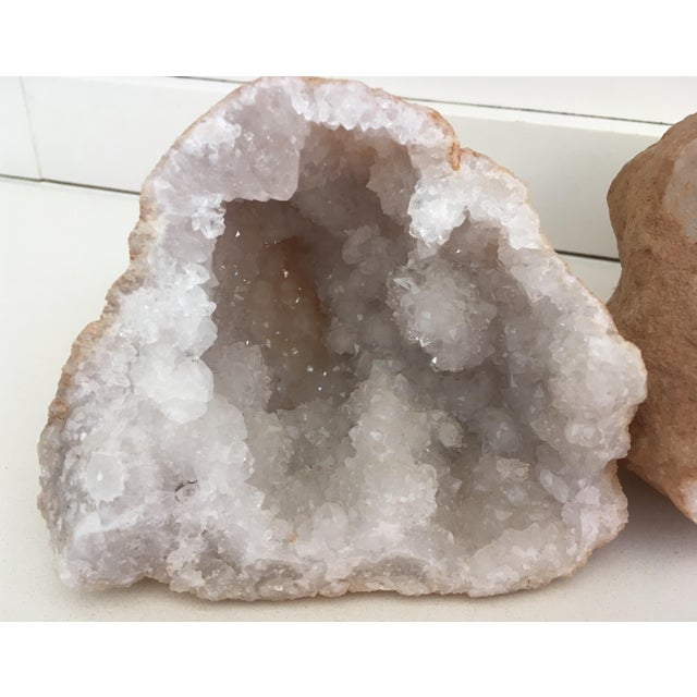 White Rock Quartz Crystal Geode Natural Specimen Sculpture Chairish