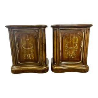 1980s Vintage Heritage by Drexel Grand Tour Italian Provincial Nightstands - a Pair For Sale