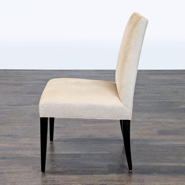 Modern Crate & Barrel Upholstered Dining Chair With Ebony Legs For Sale - Image 3 of 7