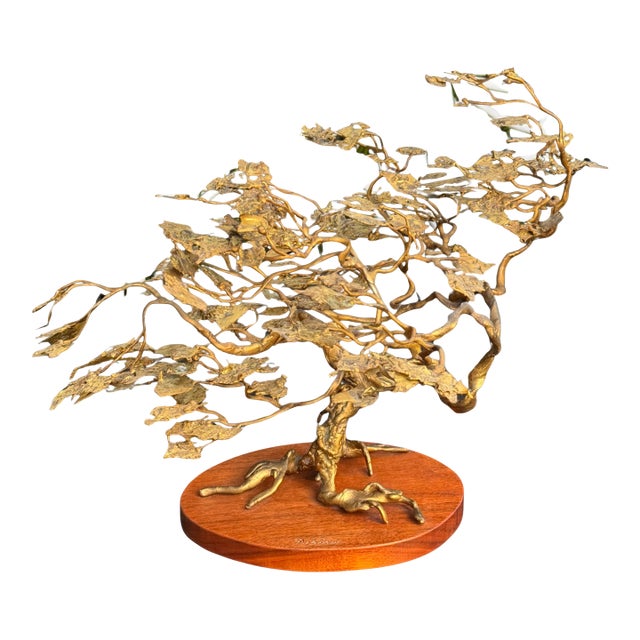 1970’s Hand Crafted Metal Folk Art Botanical Tree of Life For Sale