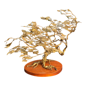 1970’s Hand Crafted Metal Folk Art Botanical Tree of Life