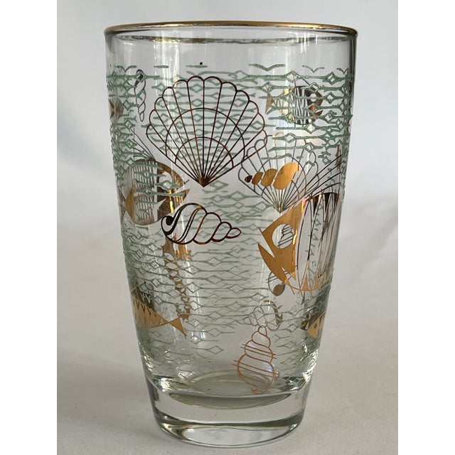 Mid 20th Century 1950s Mid-Century Modern Marine Life Highball Glasses by Libbey - Set of 6 For Sale - Image 5 of 8