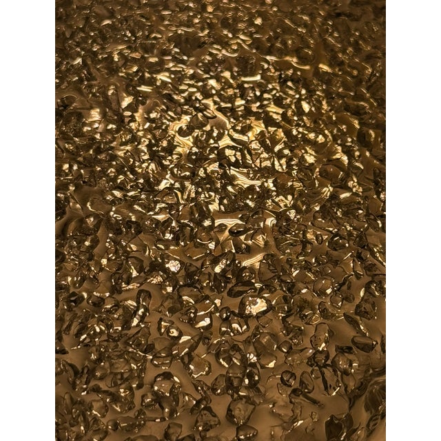 Metal Large Ice Glass Flush Mount Ceiling Lamp attributed to Doria Leuchten Germany, 1960s For Sale - Image 7 of 11