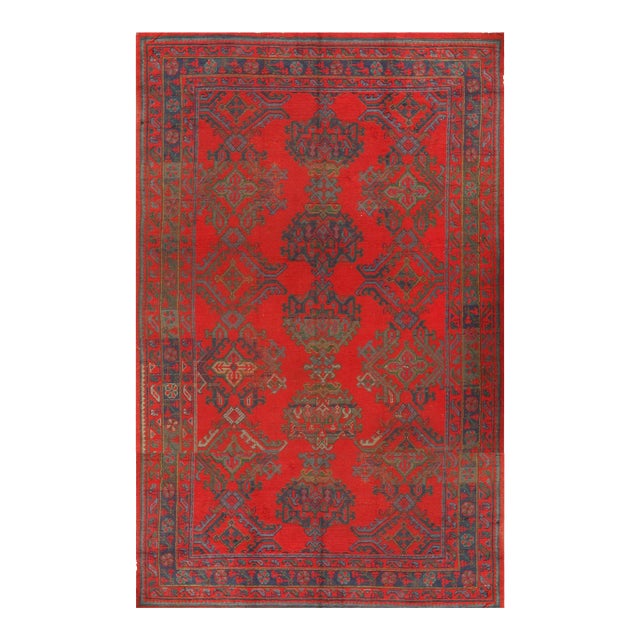Pasargad DC Red Antique Turkish Oushak Rug For Sale