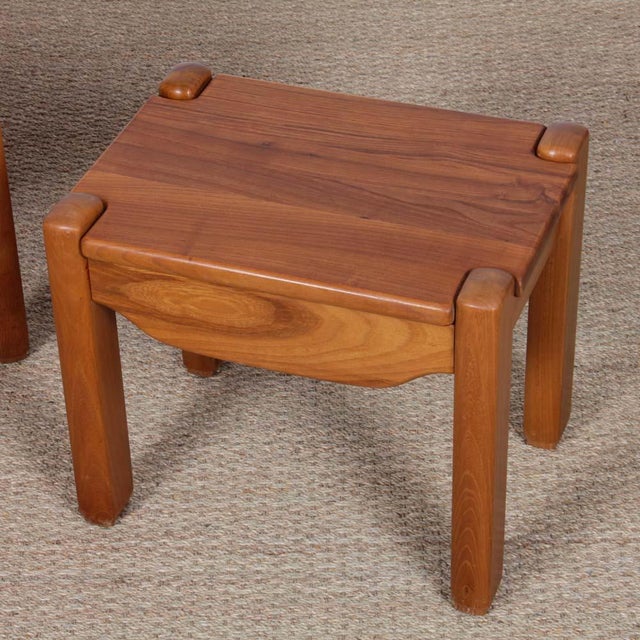 Elm Bedside Tables, 1980s, Set of 2, in Good conditions. Designed 1980 to 1989
