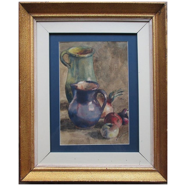 C. Baba, Still Life, Watercolor on Board, 1970, Framed For Sale - Image 6 of 6