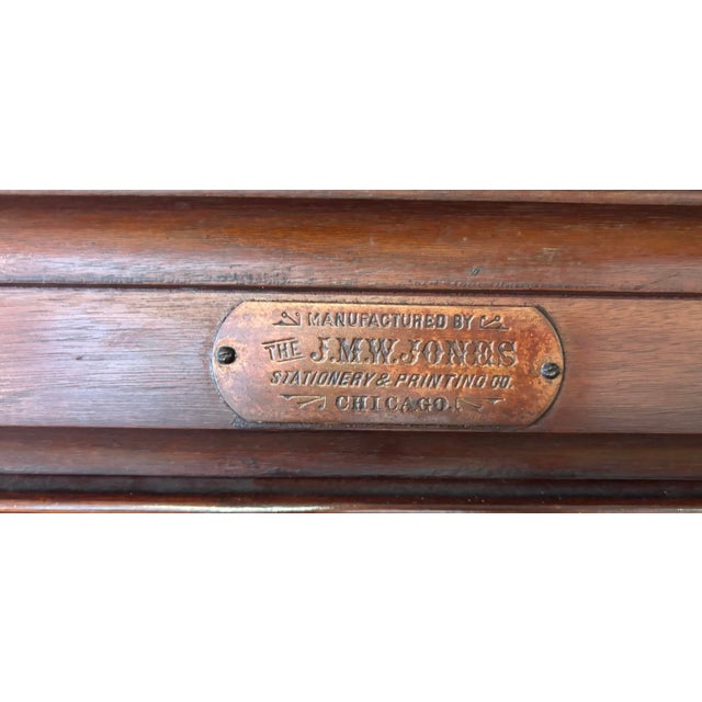 Antique j.m.w Jones Chicago Mahogany Tambour 2-Door Office Cabinet, Circa 1900 For Sale - Image 11 of 12