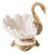 Hollywood Regency Sculptural Porcelain Swan Bowl For Sale