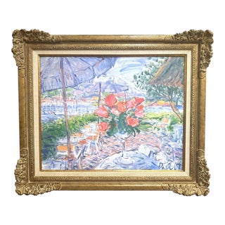 20th Century French Riviera Oil Painting “Déjeuner À Cap Ferrat” by Duane Alt For Sale