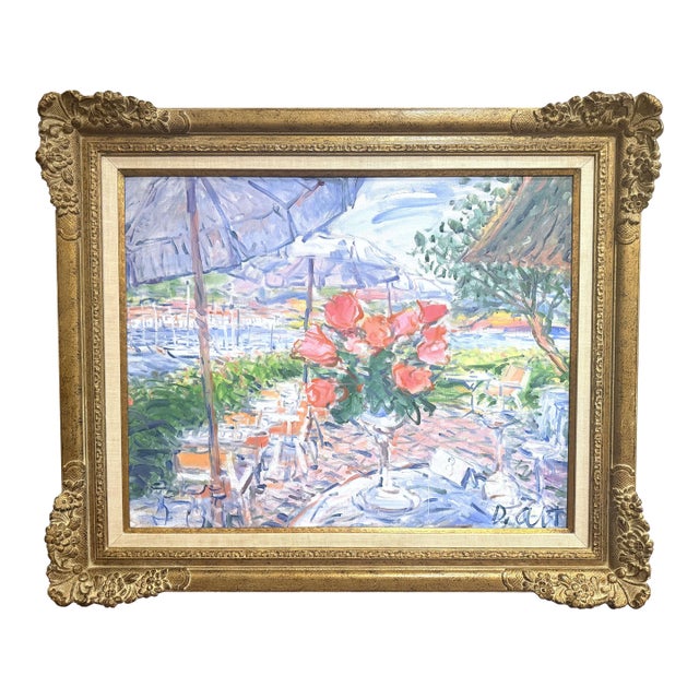 20th Century French Riviera Oil Painting “Déjeuner À Cap Ferrat” by Duane Alt For Sale