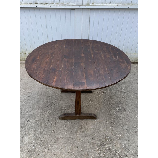 Antique Round Winemaker's Target Folding Table with Tilting Top, 1890s For Sale - Image 17 of 18