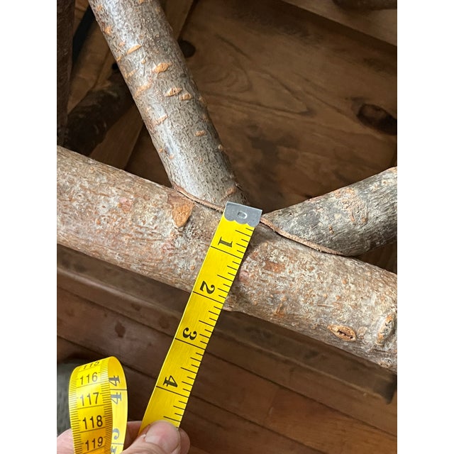 1980s Adirondack / Folk Art Theme, Rustic Log Accent Table, Cabin Lodge Log & Twig Side Table. White Pine & Birch For Sale - Image 10 of 12
