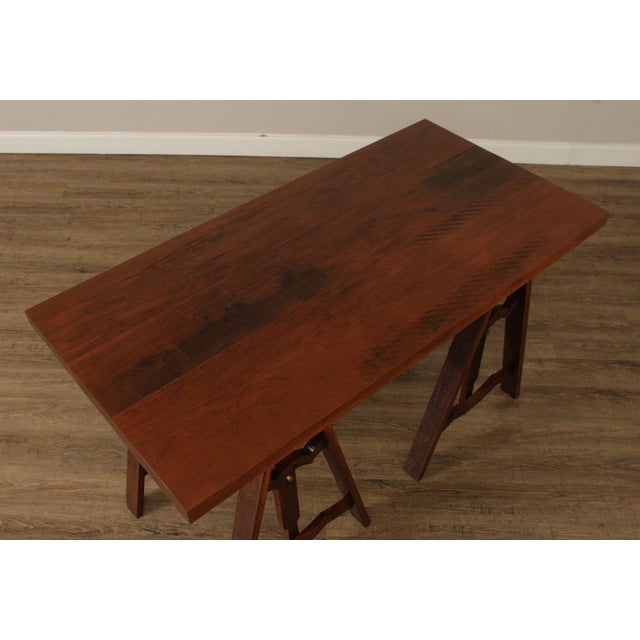 Industrial Style Sawhorse Work Table For Sale - Image 10 of 12