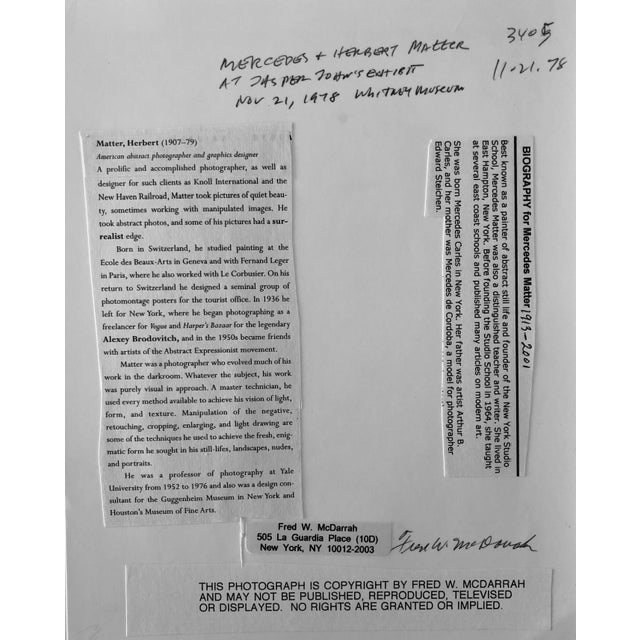 1970s Fred McDarrah, Vintage Signed Silver Gelatin Photograph Jasper Johns Exhibit Photo Whitney Mus, 1978 For Sale - Image 5 of 9