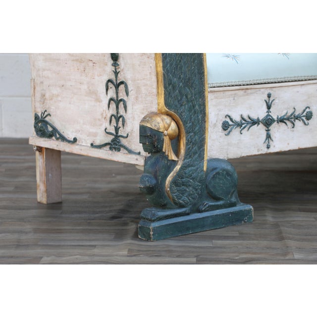 Early 19th Century Swedish Gustavian Neoclassical Sphinx Sofa, Parcel-Gilt For Sale - Image 13 of 18