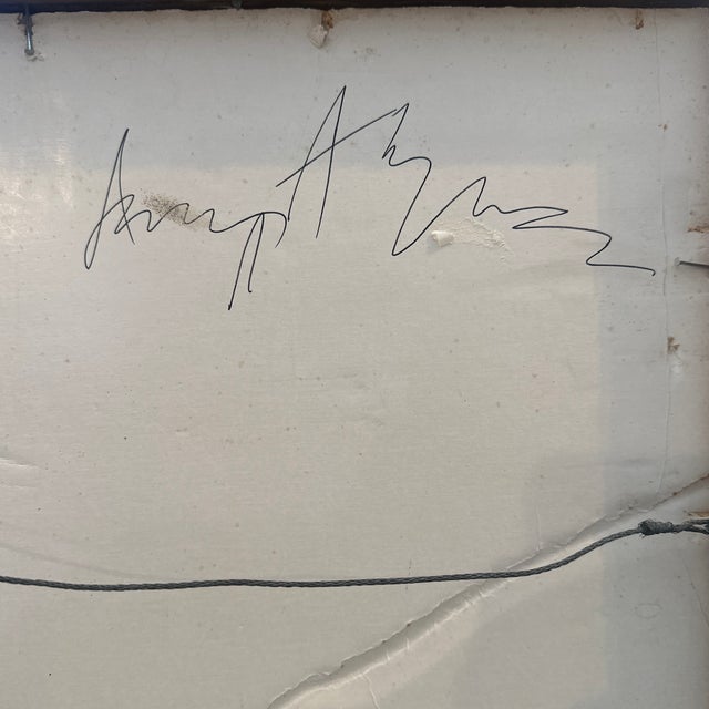 Paint 1990s Mixed Media Painting of Two People For Sale - Image 7 of 8