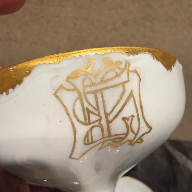 1950s Theodore Haviland Limoges Punch Porcelain Cups - a Pair For Sale - Image 12 of 12