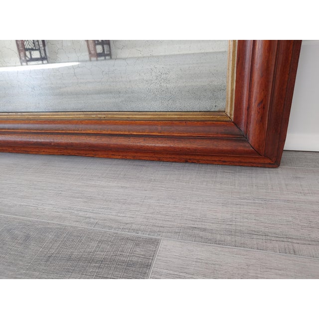 French Early 19th Century French Louis Philippe Period Oak Mercury Glass Mirror For Sale - Image 3 of 9