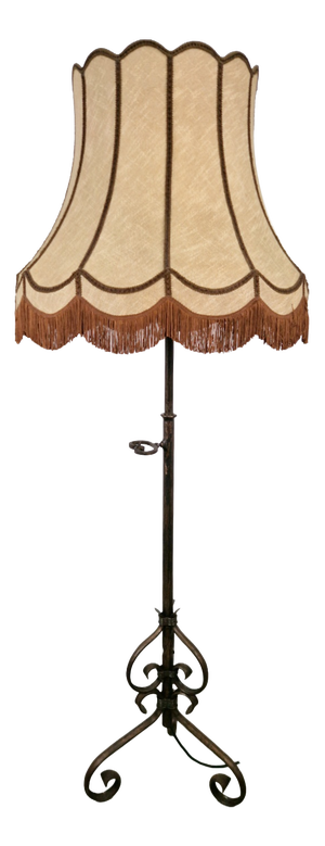 Adjustable Wrought Iron Floor Lamp, 1930s