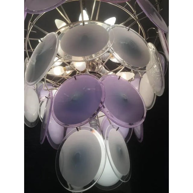 Purple Murano Disc Chandelier from Vistosi, 1970s For Sale - Image 8 of 11