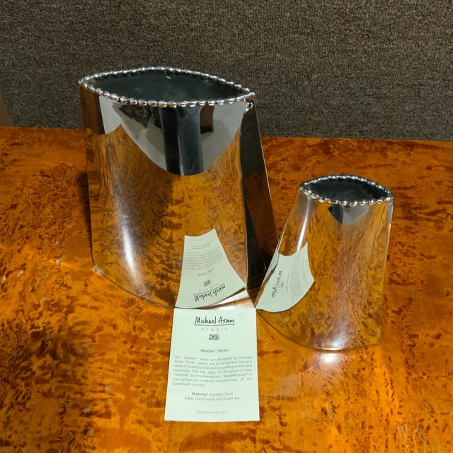 Metal Michael Aram Molten Series Vase For Sale - Image 7 of 12