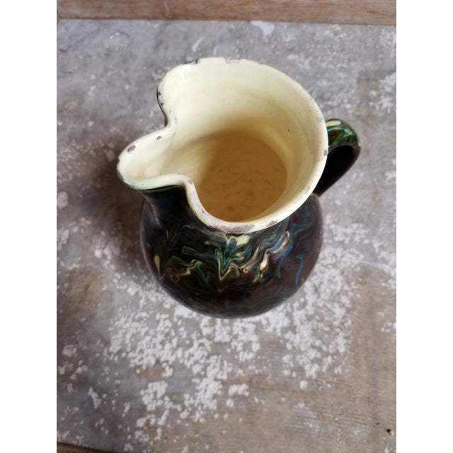 Ceramic Antique French Jasper Pitcher For Sale - Image 7 of 11